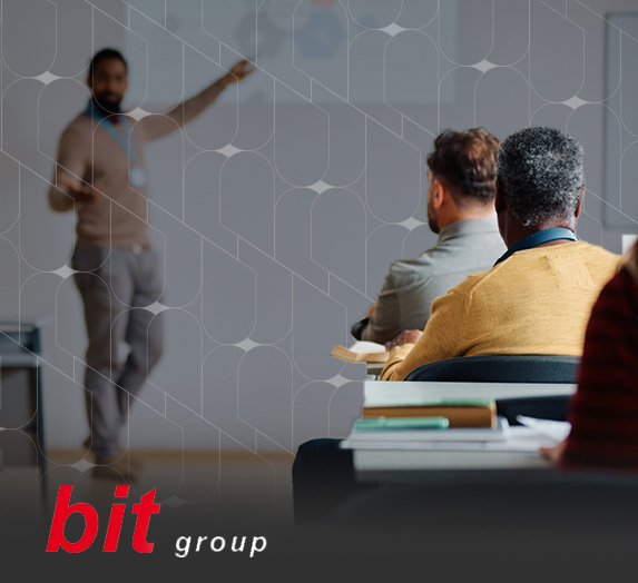 Kurs bei bit group, Symbolbild mit Logo